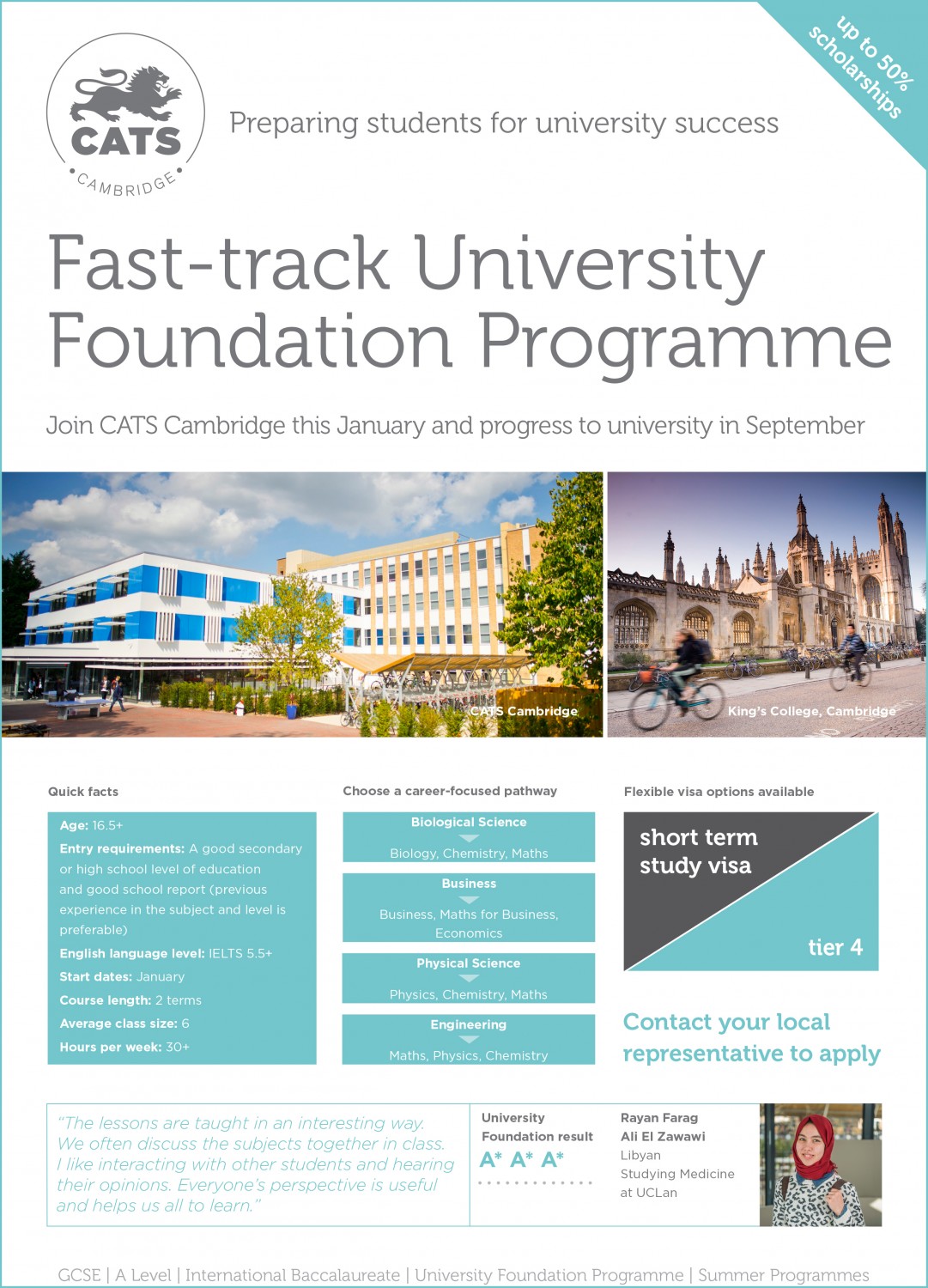 CATS Cambridge Fasttrack University Foundation Programme